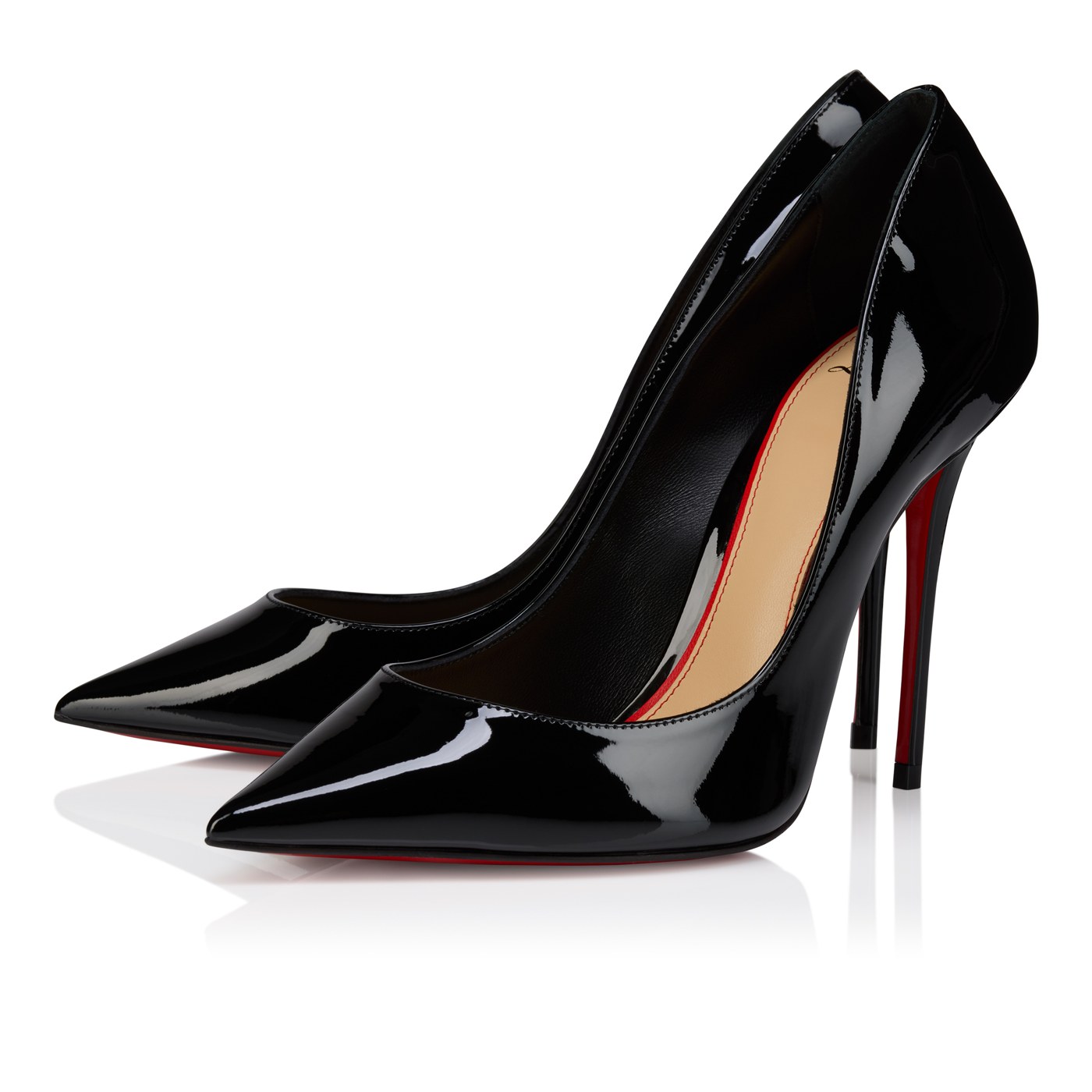 Christian Louboutin La Pigalle black patent pumps with the signature red sole