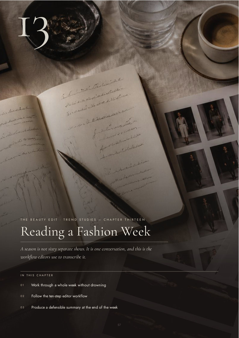Page from the guide showing Reading a Fashion Week